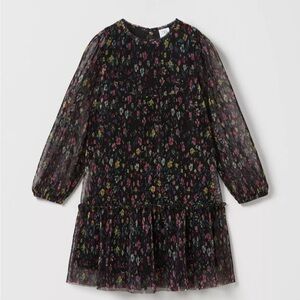 Zara Pleated floral tulle girl dress